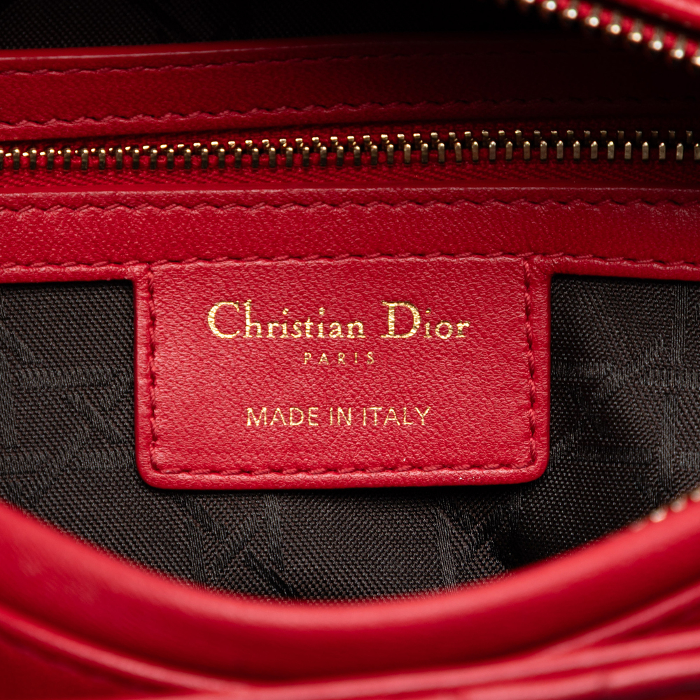 Pre-Loved Dior Medium Lambskin Cannage Lady Dior - Picture 5 of 7